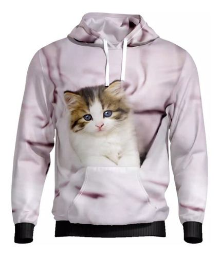 Buzo Hoodie Gato Tierno Mod 1