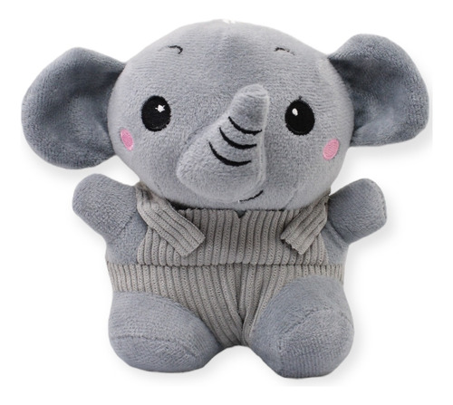 Peluche Elefante Bebé Azul Suave Con Ropita Juguete De 17cm