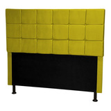 Cabeceira De Cama Box Londres Casal 140cm X 118cm Suede Cor Amarelo