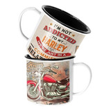 Taza Enlozada Lechera Harley Davidson Vintage