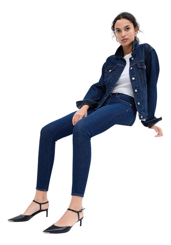 Jeans Legging Dark Willoughby Mujer  Azul Gap