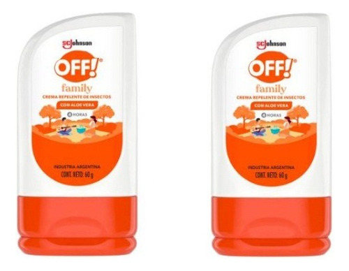 Off! Crema Repelente Insectos Mosquitos 120g Aloe Vera 2x60