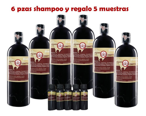 Yeguada La Reserva 6 Pzas Shampoo Negro Regalo  5 Muestras