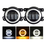 1 Par 4in Faros De Niebla Led Ojos Ángel Para Wrangler Jeep