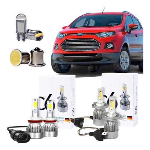 Lampara Cree Led Alta Baja Auxiliares T10 Ford Ecosport 2014