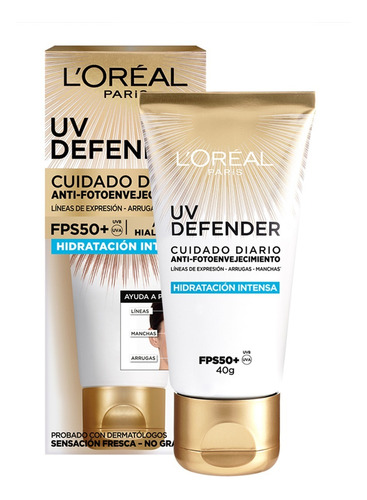 Protector Solar  L'oréal Paris  Uv Defender Hidratación Intensa 50fps  En Crema