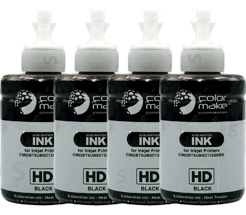 Kit 4 Tintas Inkpack Hd 135ml Para Sublimacion Colormake Msi