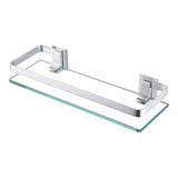 Estante Repisa Vidrio Y Aluminio Reforzado Inoxidable Baño