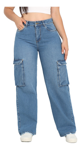 Jeans Cargo Rígido Mujer R5017