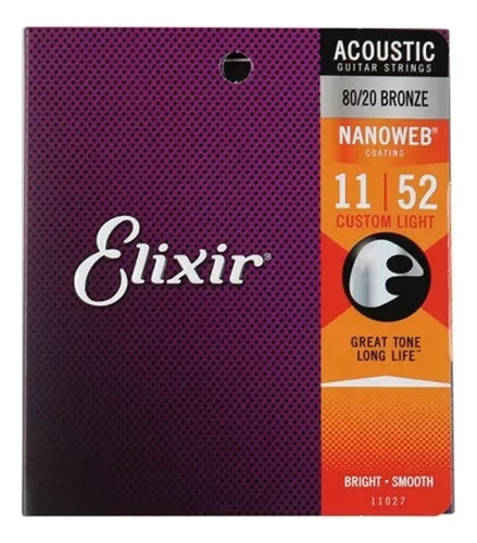 11-52 Elixir 11027 Cuerdas Guitarra Acustica 