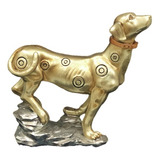  Cachorro Enfeite Decorativo Dourado Estatua De Resina 