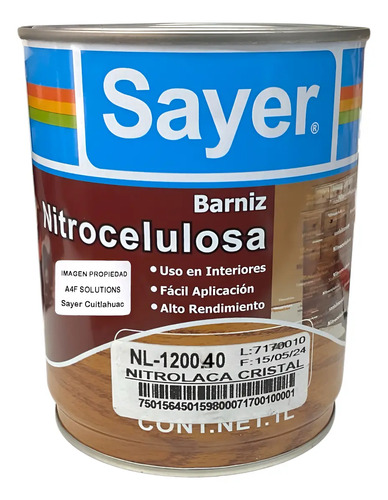 Nitro Laca Transparente Acabado Para Madera Nl-12xx.40 4 Lt