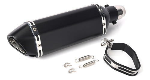 Tubo De Escape De Moto De Acero Inoxidable Negro Universal