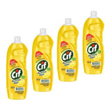 Pack X4 Detergente Cif Active Gel Concentrado Limón 300ml