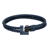 Pulseira Lacoste Masculina Em Couro Azul - 2040150