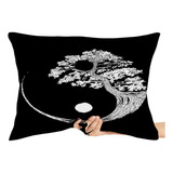 Capa Travesseiro Fronha Yin Yang Árvore Bonsai Japão Japonês