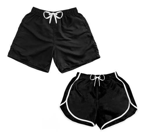 Kit Short  Moda Praia Casal  Bermuda Mauricinho Promoção