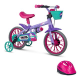 Bicicleta Infantil Caloi Cecizinha Aro12 Menina Com Capacete