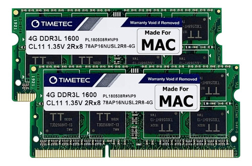 Memoria Ram Timetec 8gb Kit(2x4gb) P/ Apple Ddr3l 1600mhz