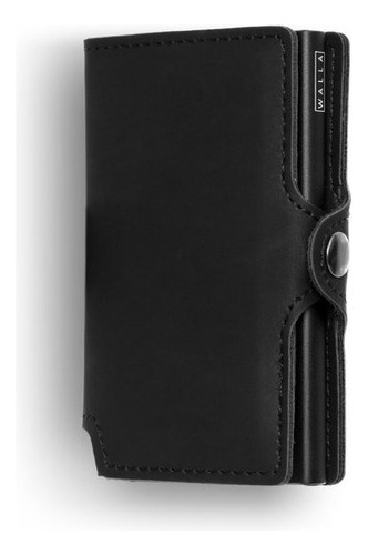 Billetera Walla Wallet Vintage Black - Cuero Proteccion Rfid