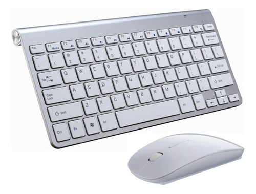 Teclado E Mouse Sem Fio Usb 2.4ghz Receptor Design Branco