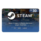 Cartão Presente Steam R$30 Reais Gift Card Digital