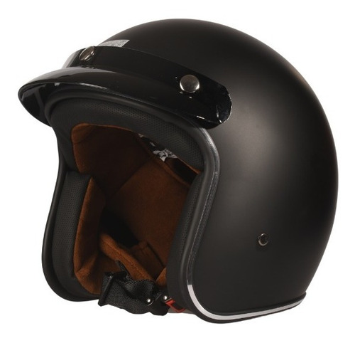 Casco Abierto Moto Rudos Biker Negro Mate