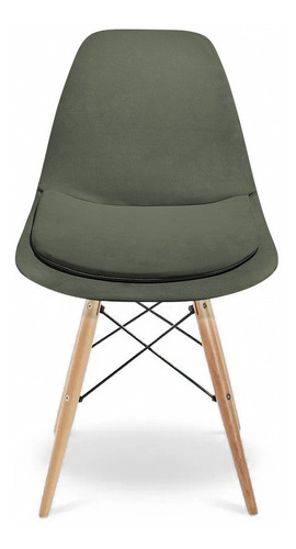 Capa Para Cadeira Eames Eiffel Com Almofada Suede Verde