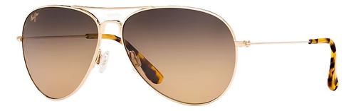 Lentes De Sol Maui Jim Baby Beach Mavericks Aviador Titanio Cafe Degradado Dorado Polarizado