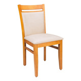 Silla Madera Maciza Tapizada Asiento Y Respaldo Marco Madera