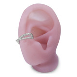 Earcuff Arete En X Granulado Aprensión Plata925 Joyería Fina