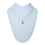 Cadena Collar De Oro 18k 50cm Con Colgante De Corazón