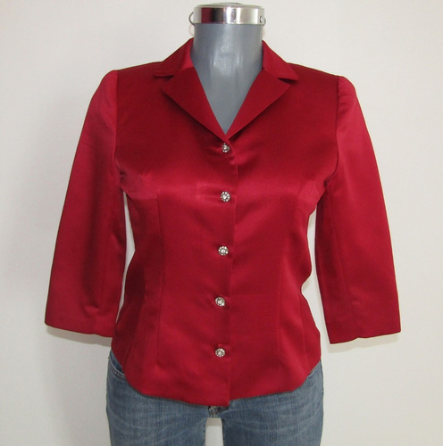 Elegante Saco Blazer Rojo Talla 6