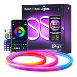 Tira De Luces De Neón, Luces Led Rgbic De Neón De 9.8 Pies C