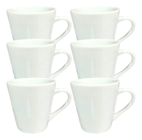 Jogo 6 Xicara Caneca Branca Café Chá Porcelana 120ml