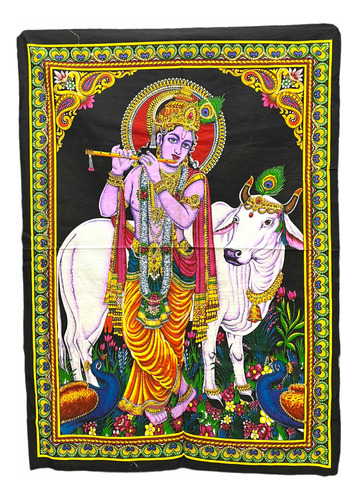 Shiri Krishna Mantas Decorativas De La India Estampado
