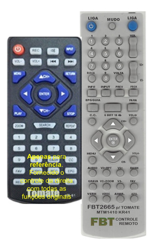 Controle Compatível Tomate Tv Mtm1410 Kr41 Fbt2665