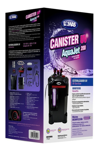 Filtro Canasta Rayos Uv Aquajet 200 Lts Externo 3 Etapas