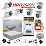 Combo Hikvision Turbo Hd Dvr 8ch + 6c Full Hd + Accesorios