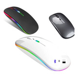 Mouse Recarregável Sem Fio Wireless Bluetooth Dual Led Rgb 