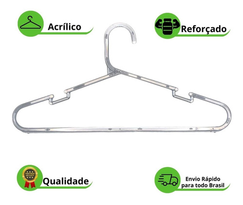 Kit 30 Cabides Acrílico Para Blusas Envio Rápido