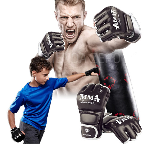 Guante De Box Velcro Entrenamiento Mma Muay Piel Adulto/niño