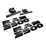 Kit Emblemas Para R4m3500 Cummins Turbo Diesel Negro/rojo