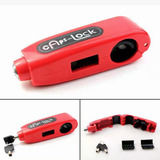 Candado Para Moto Manubrio Acero Seguridad Anti Robo Rojo