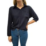 Camisa Mujer Manga Larga Vestir Casual Uniforme Por Talles