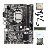 Placa Base Minera B75 Btc De 12 Tarjetas+cpu+ventilador+gras