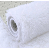 Alfombra Pelo Largo Plush Suave Blanca 150x200 Carpetshop