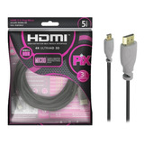 Cabo Micro Hdmi X Hdmi 2.0 Ultra Hd 4k 3d Hdr 5 Metros  Pix