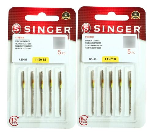 Aguja Para Máquina De Coser Singer 2 Tarjetas Modelo 2045