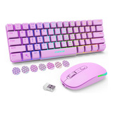 Combo De Teclado Y Mouse Inalambricos, Rgb Ajustable, Bateri